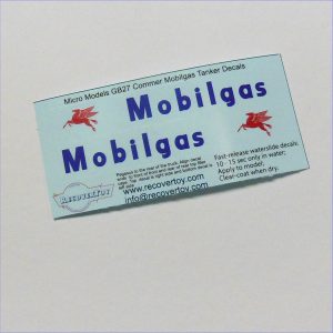 Micro Models G-27 Articulated Tanker Mobilgas Petrol Clear Background Decals