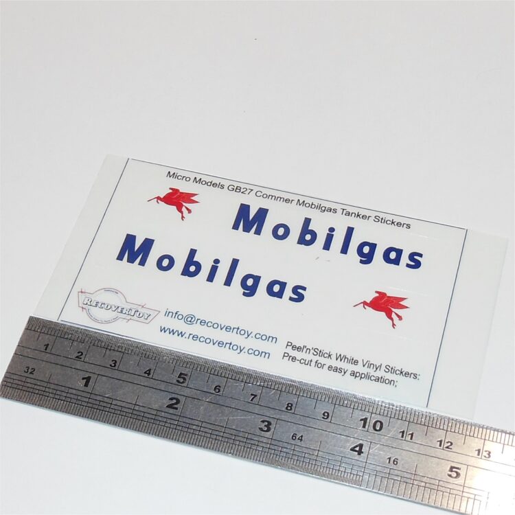 Micro Models G-27 Articulated Tanker Mobilgas Petrol Stickers