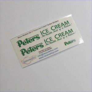 Micro Models G-27 Commer Articulated Tanker Peters Ice Cream Sticker Set