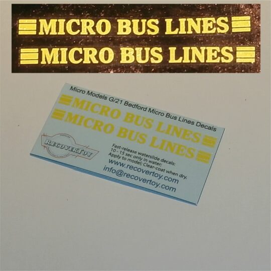 Micro Models G-31 Bedford SB Micro Bus Lines Waterslide Decals