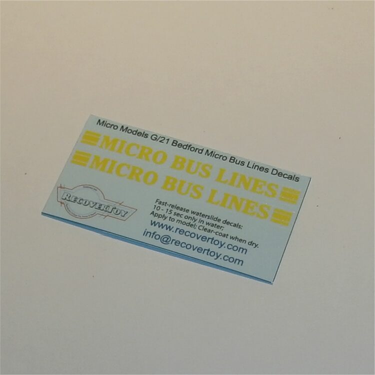 Micro Models G-31 Bedford SB Micro Bus Lines Waterslide Decals