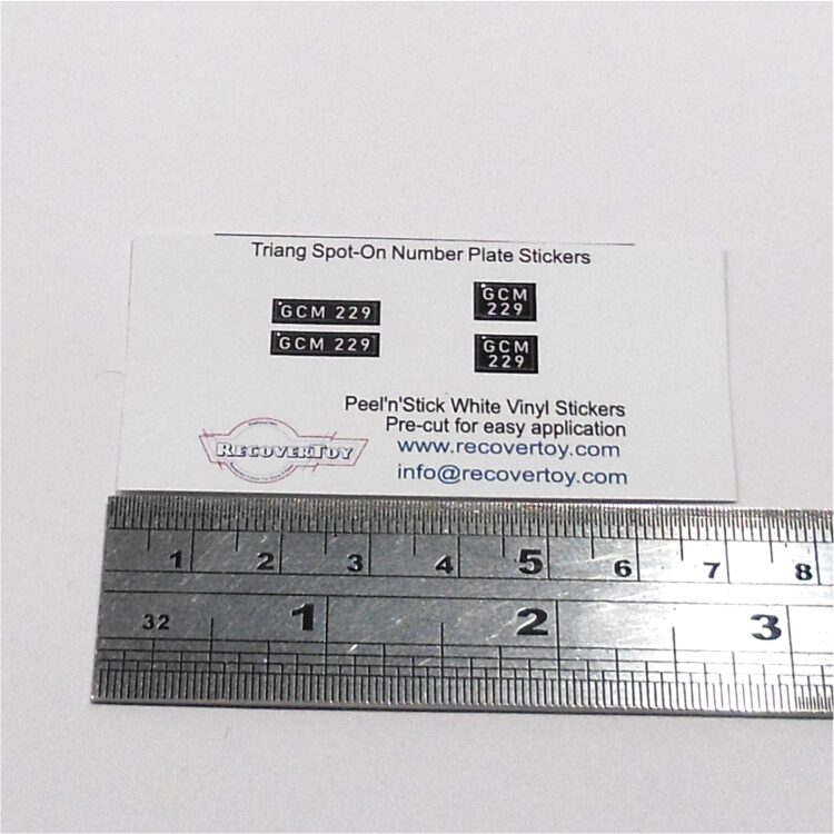 Triang Spot-On Number Plates GCM229 Sticker Set