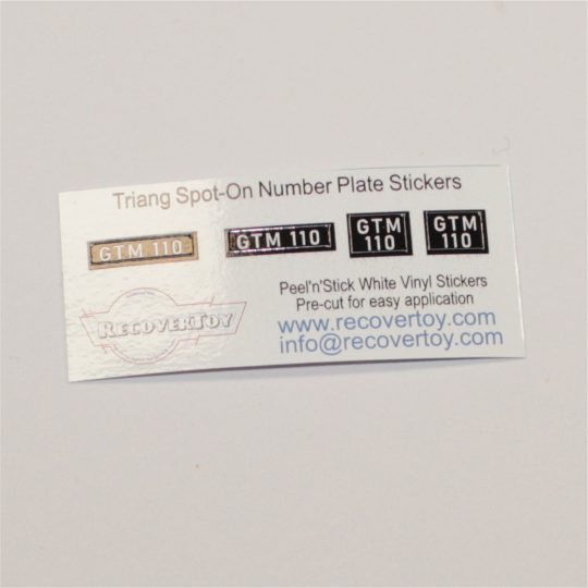 Triang Spot-On 262 Morris 1100 Number Plates GTM110 Sticker Set