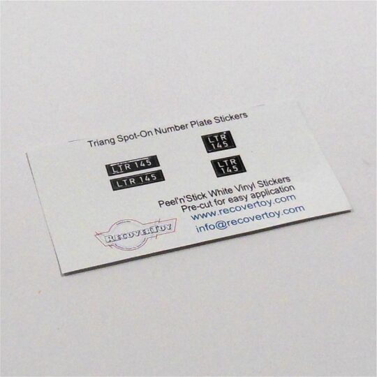 Triang Spot-On Number Plates LTR145 Sticker Set