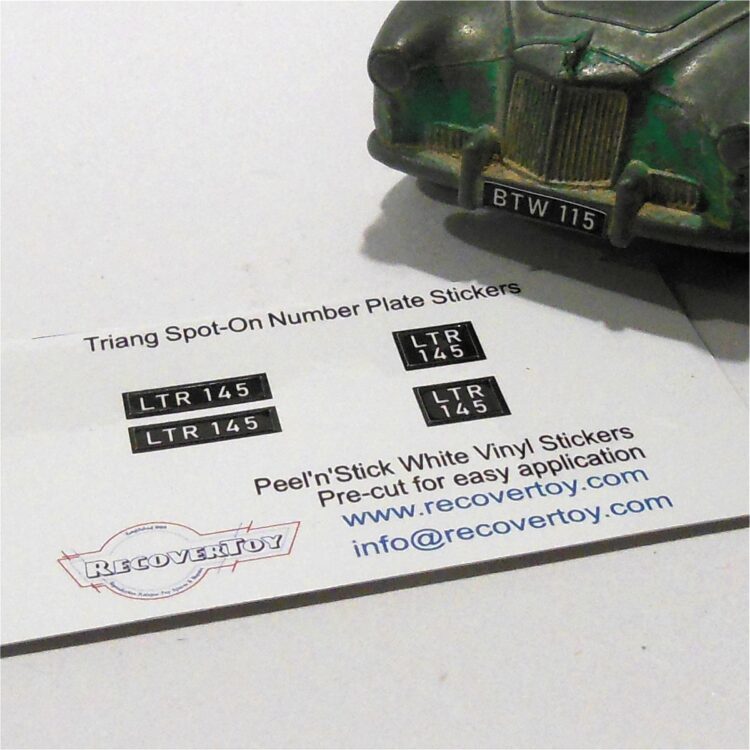 Triang Spot-On Number Plates LTR145 Sticker Set