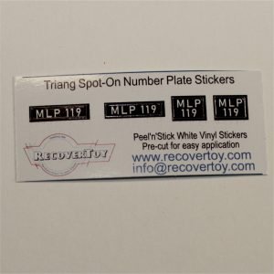 Triang Spot-On Number Plates MLP119 Sticker Set