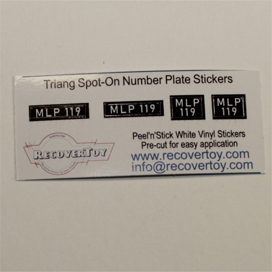 Triang Spot-On Number Plates MLP119 Sticker Set
