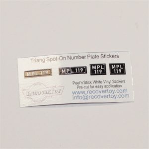 Triang Spot-On Number Plates MPL119 Sticker Set
