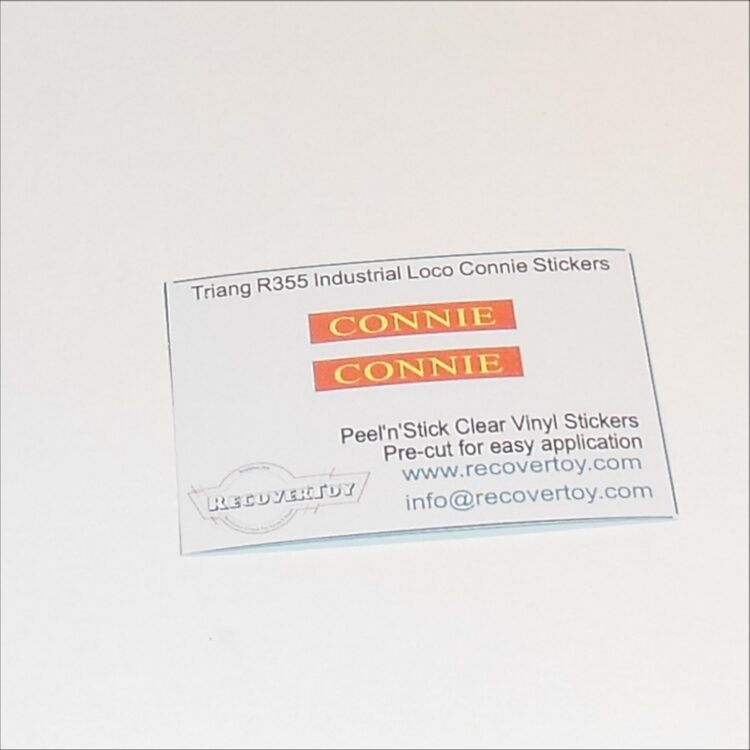 Triang Hornby R355 OO Gauge BR 0-4-0 Industrial Loco Connie Name Plate Sticker Set