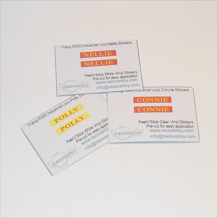 Triang Hornby R355 OO Gauge BR 0-4-0 Industrial Loco Connie Name Plate Sticker Set