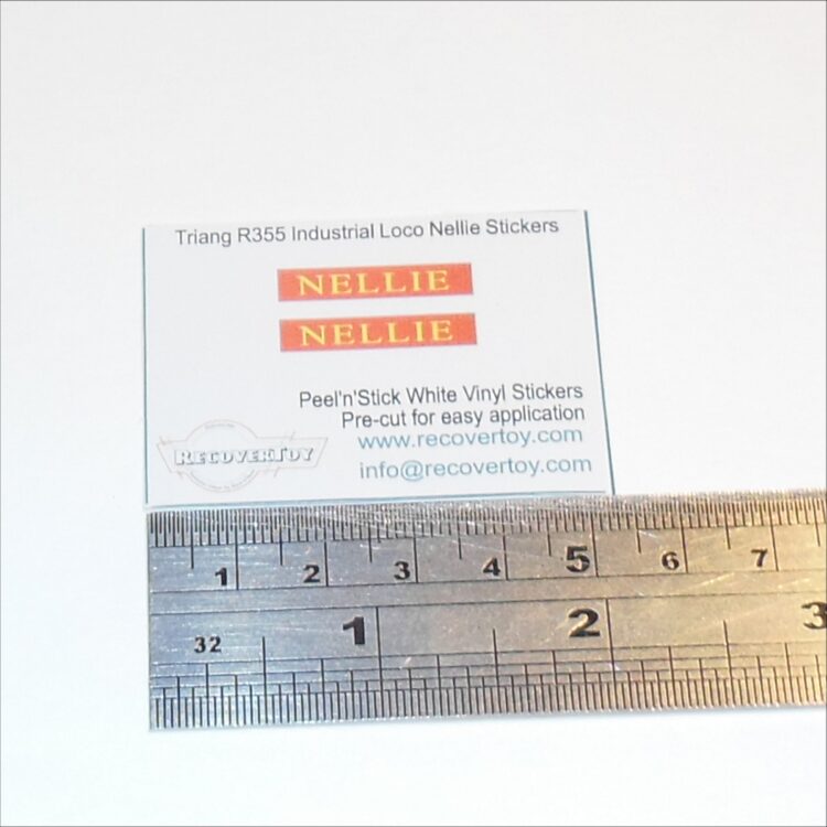 Triang Hornby R355 OO Gauge BR 0-4-0 Industrial Loco Nellie Name Plate Sticker Set