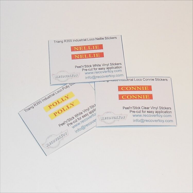 Triang Hornby R355 OO Gauge BR 0-4-0 Industrial Loco Polly Name Plate Sticker Set