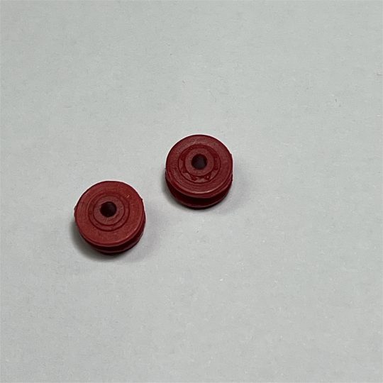 Dinky Toys Supertoys Truck Dark Red Plastic Fine Pattern Wheel Hubs Pair