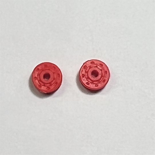 Dinky Toys Supertoys Truck Red Plastic Coarse Pattern Wheel Hubs Pair