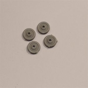 Dinky Toys 183a Fiat 600 Pack of 4 Grey Plastic 10mm Smooth Wheels