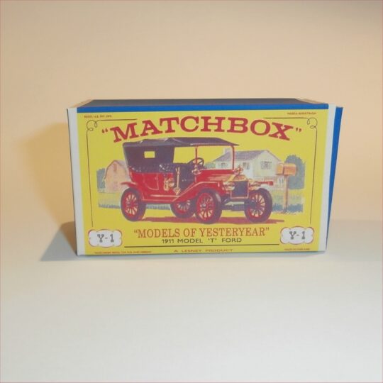 Matchbox Lesney Yesteryear 1 b 1911 Model T Ford E1 Style Repro Box