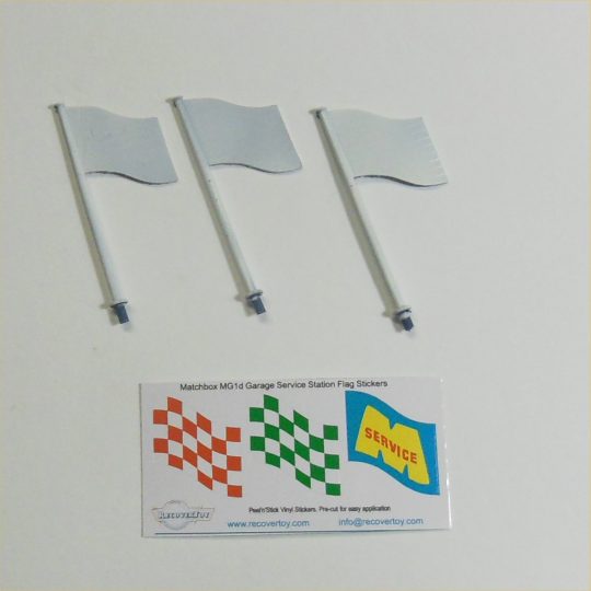 Matchbox Lesney MG1d Garage Service Station Flag Poles Set