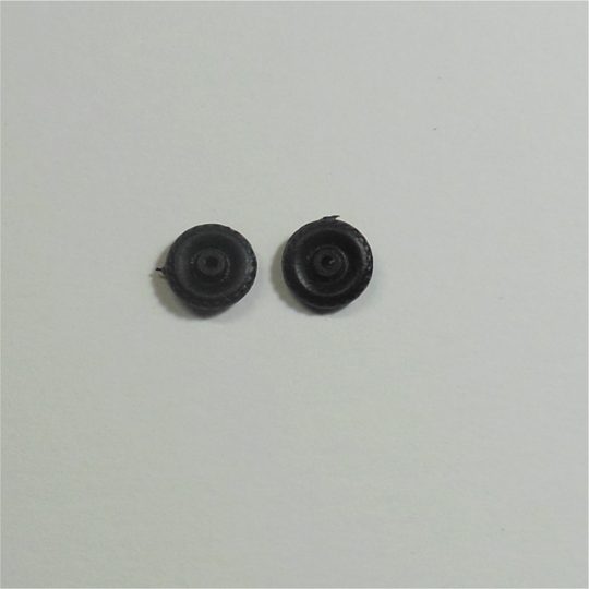Matchbox Lesney Road Wheels Pair Black Plastic 11mm Diameter 1-75 Regular Wheels