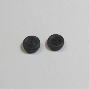 Matchbox Lesney Road Wheels Pair Black Plastic 12mm Wide 1-75 26c 48c 71c etc