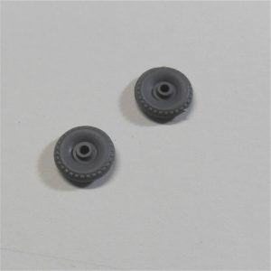 Matchbox Lesney Road Wheels Pair Grey Plastic 12mm x 3.5mm 1-75 72a Tractor