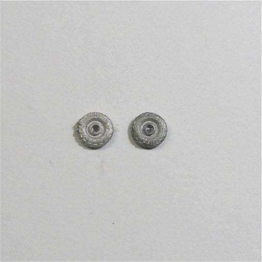 Matchbox Lesney Early Metal Road Wheel Pair 9mm Block Tread 1-75 Regular Wheels