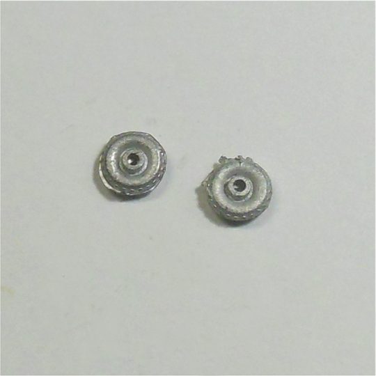 Matchbox Lesney Early Metal Road Wheel Pair 9mm Fine Tread 1-75 Regular Wheels