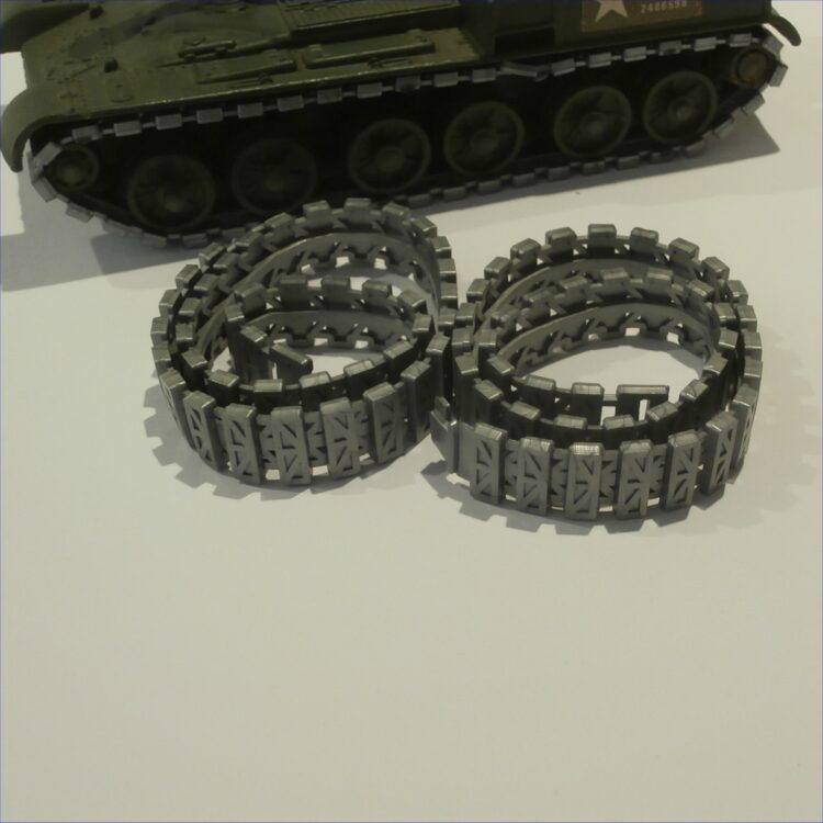 Dinky Toys Tracks Pair Type C #3 Silver Grey Treads 654 Mobile Gun 683 Chieftain Tank