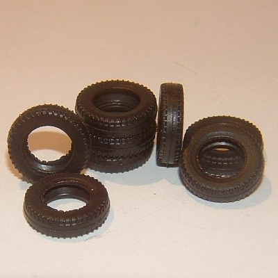 Dinky Toys 15mm Treaded Hollow for Ridge Rim Tyre Black Y022