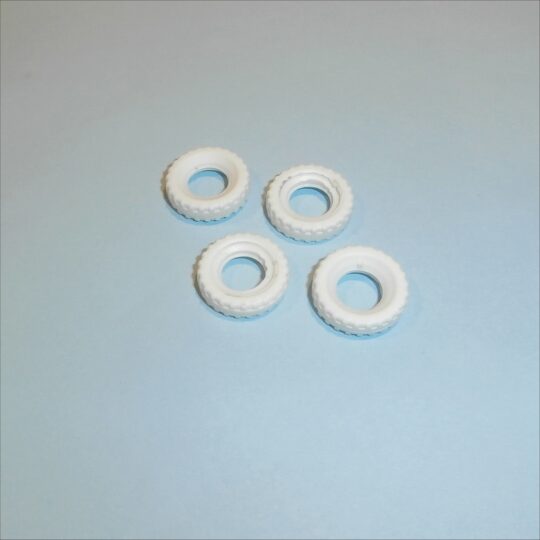 Dinky Toys White Treaded Tires set of 4 15mm Sedan Tyres Pack #2