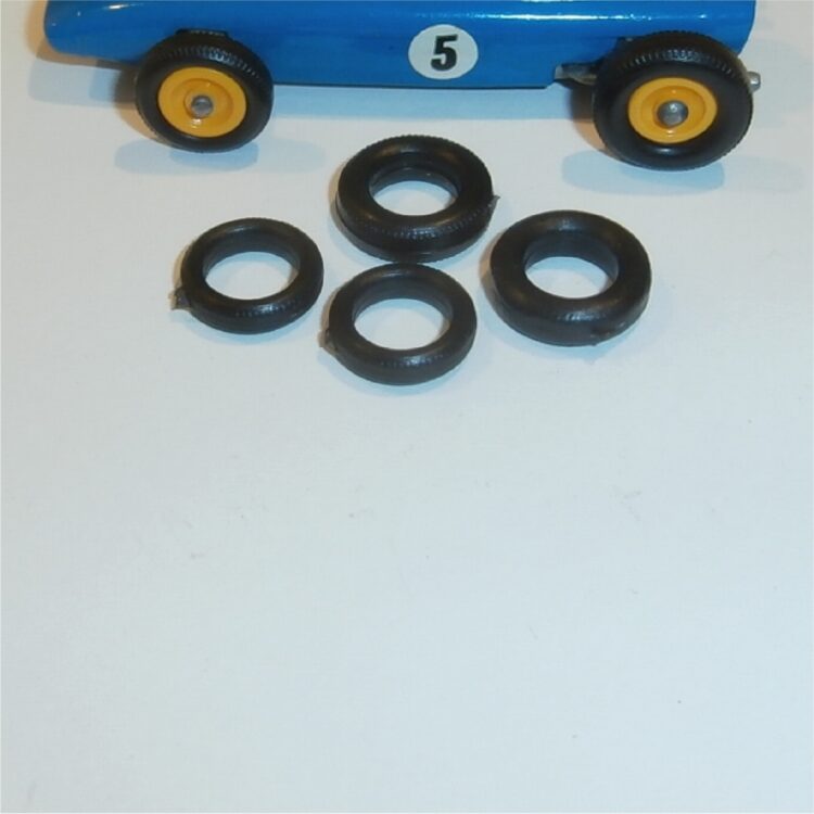 Matchbox Lesney 1-75 Racing Car 19 d Lotus 52 b BRM Tires Set of 4 Black Tyres Pack #9