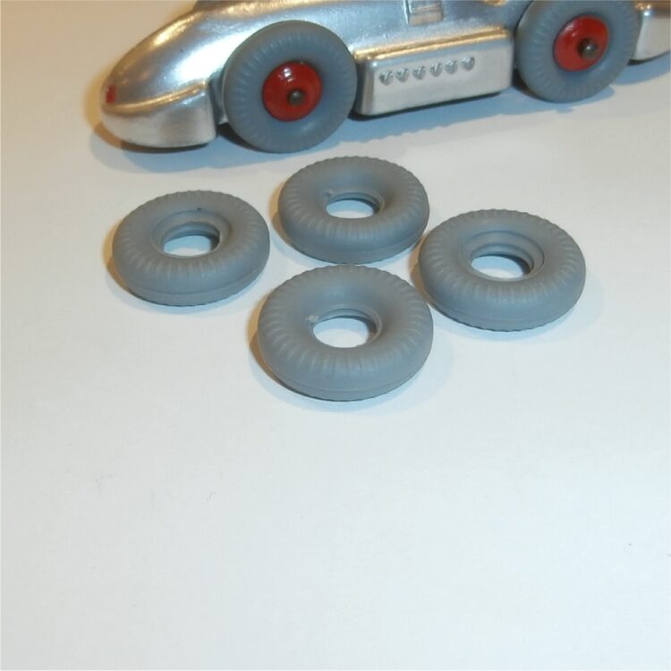 Dinky Toys Racing Car Tires Set of 4 Grey Fine Tread Tyres Pack #11