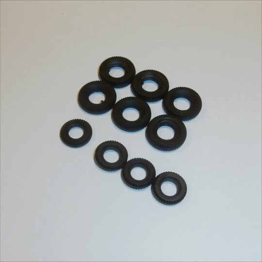 Dinky Toys 104 SPV Spectrum Pursuit Vehicle Tires Set of 10 Black Tyres Pack #14