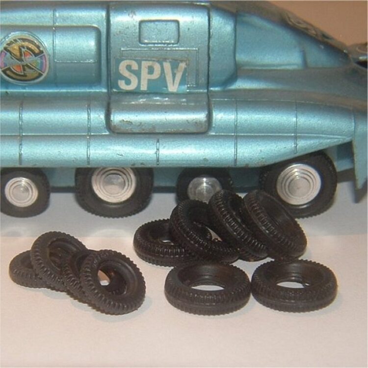 Dinky Toys 104 SPV Spectrum Pursuit Vehicle Tires Set of 10 Black Tyres Pack #14