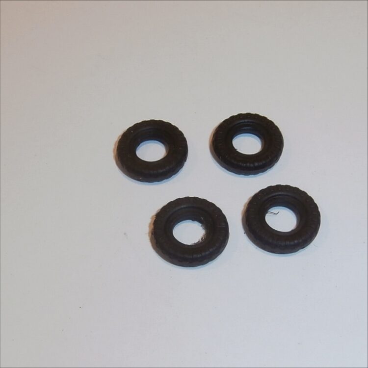 Dinky Toys 12mm Mini Morris Early Issue Tires Set of 4 Black Tyres Pack #39