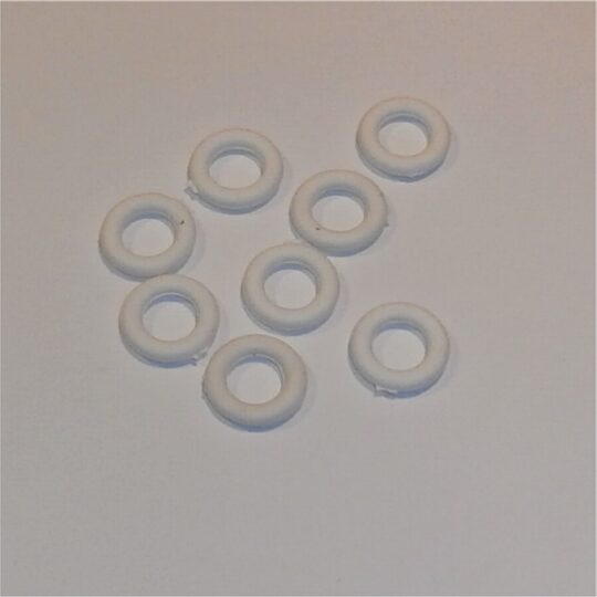 Tri-ang Minic Tires 18mm Pressed Hubs Set of 8 White Tyres Pack #45