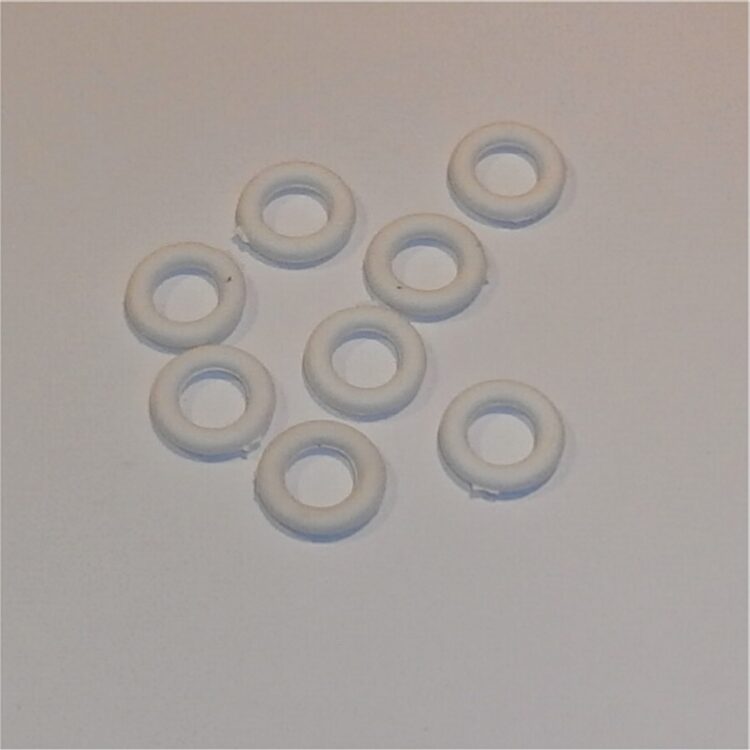 Tri-ang Minic Tires 18mm Pressed Hubs Set of 8 White Tyres Pack #45