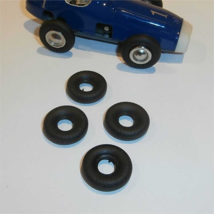 Schuco Micro Racer Racing Car Tires Set of 4 Black Tyres Pack #53