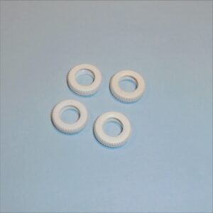 Dinky Toys Later Sedan Tires Slotted White Set of 4 Tyres Pack #58