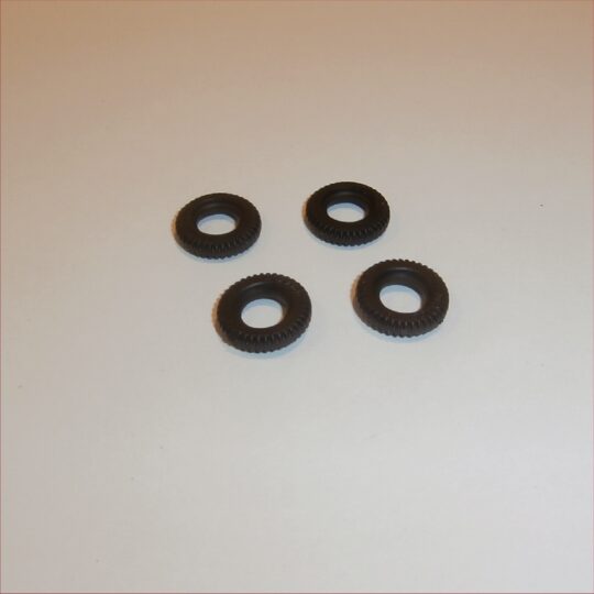 Dinky Toys 12mm Mini Morris Dunlop Branded Tires Set of 4 Black Tyres Pack #80