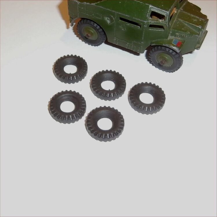 Dinky Toys Military Tires 18mm Coarse Tread Set of 5 Tyres Black Pack #113