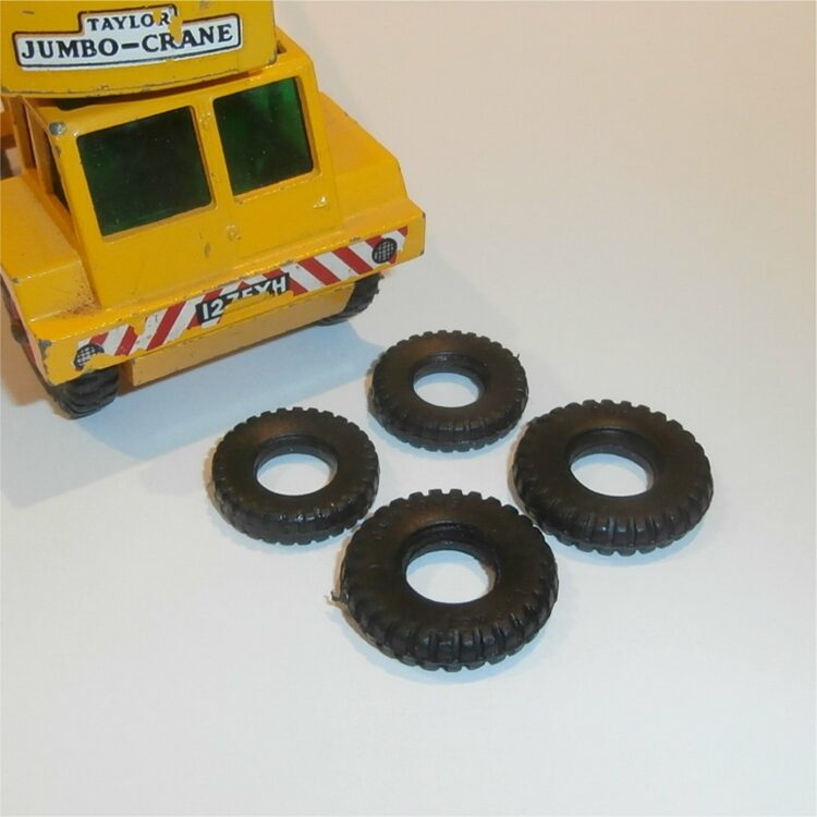 Matchbox Kingsize K14 a Taylor Jumbo Crane Set of 4 Black Tyres Pack #118