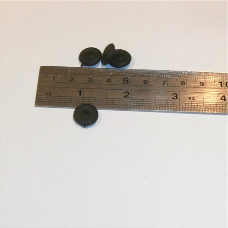 Tootsie Toys 14mm Rubber Wheel 4mm Wide Black Set of 4 Tyres Pack #128