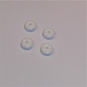 Tootsie Toys 14mm Rubber Wheel 4mm Wide White Set of 4 Tyres Pack #129