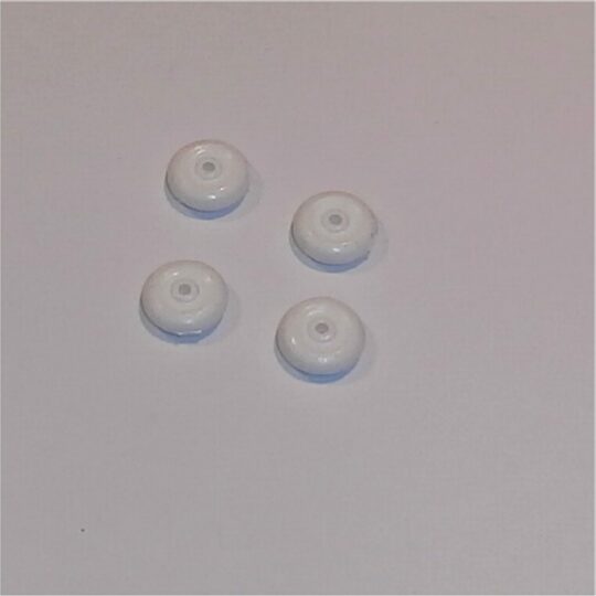 Tootsie Toys 14mm Rubber Wheel 4mm Wide White Set of 4 Tyres Pack #129