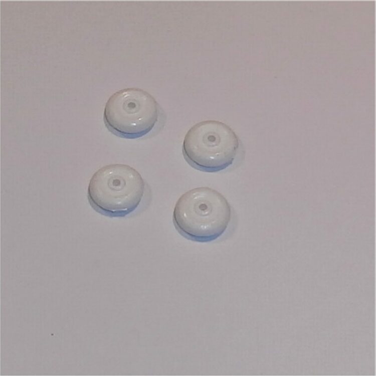 Tootsie Toys 14mm Rubber Wheel 4mm Wide White Set of 4 Tyres Pack #129