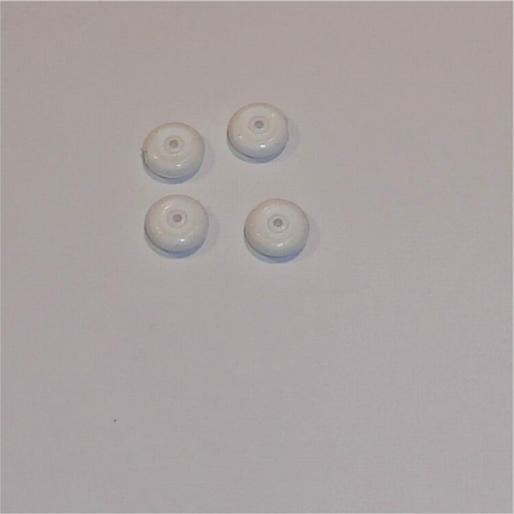 Tootsie Toys 14mm Rubber Wheel 4mm Wide White Set of 4 Tyres Pack #129