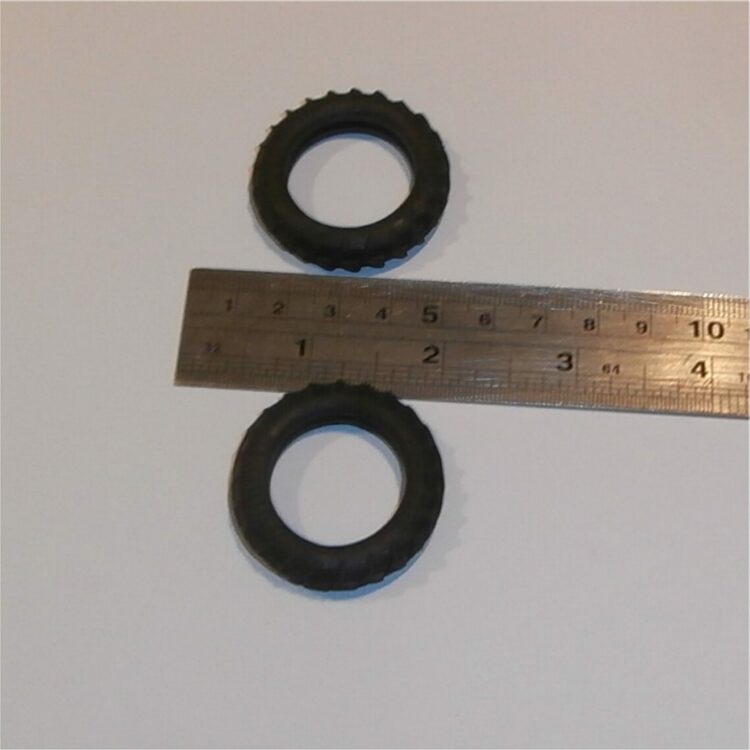 Britains Models 40mm Black Hollow Tractor Rear Tires Set of 2 Tyres Pack #135