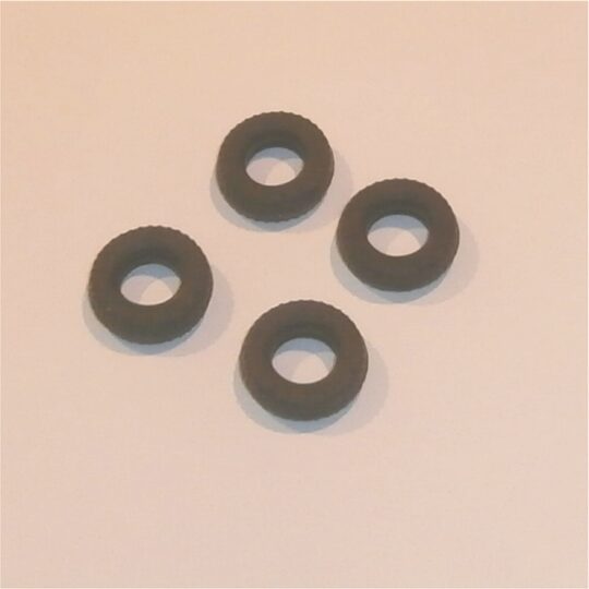 Britains Models 24mm Black Slotted 1:32 Scale Tires Set of 4 Tyres Pack #138