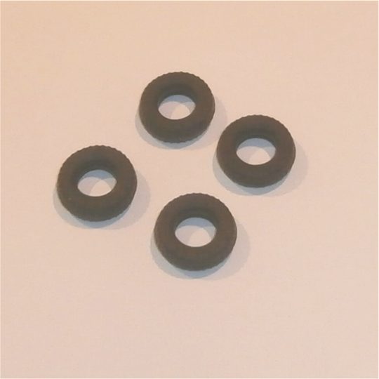 Britains Models 27mm Black Slotted 1:32 Scale Tires Set of 4 Tyres Pack #138