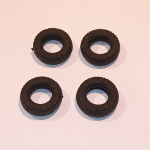Matchbox Kingsize 24mm Black K5 Muir Hill Trailer Tires Set of 4 Tyres Pack #138